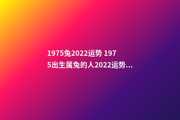 1975兔2022运势 1975出生属兔的人2022运势如何 1975年属兔的人2022年运程详解